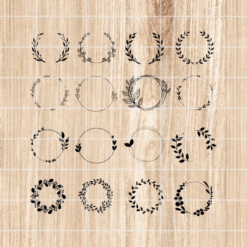 Wreath svg. Floral Wreath cut file. Wedding wreath clipart. Wreath cutting set. Laurel Wreath cricut. Wreath clipart. Wreath cut file. image 3