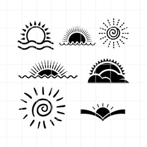 Sunset SVG. Dawn svg. Sun svg. summer svg. Sunset clip art. Sunset cut file. Dawn clipart. Dawn cricut. summer cut file. summer vector.