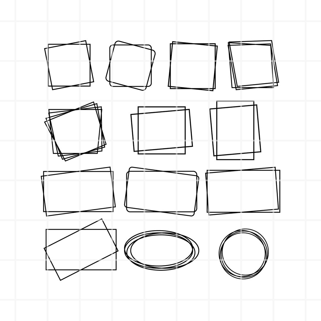 Double Frame Svg. Frame Cut File. Circle Frame Clipart. Double Square