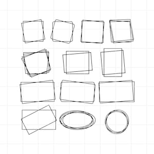 Double Frame svg.  Frame cut file. Circle Frame clipart. Double Square cutting set. Oval Frame  cricut.  Double Square svg. Frame clipart.
