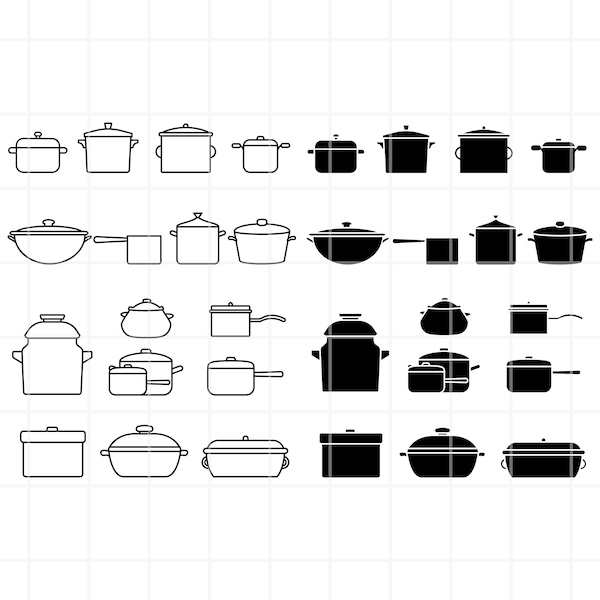 Cooking pot SVG. Cooking pot png. Cooking pot cut file. Cooking pot clipart. Cooking pot cutting set. Cooking pot icon vector.