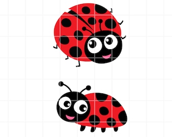 おもしろいてんとう虫のSVG、PNG、AI、クリップアートカットファイル