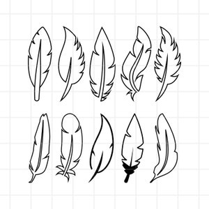 Feather SVG. Feathers SVG. Feather Clipart. Feather silhouette files. SVG Feathers. commercial use. Boho Feathers svg. Feather vector