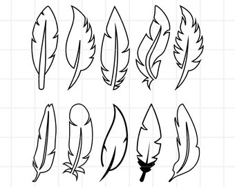 Feather SVG. Feathers SVG. Feather Clipart. Feather silhouette files. SVG Feathers. commercial use. Boho Feathers svg. Feather vector