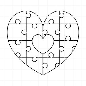 Coração quebra-cabeça svg. Arquivo de corte do quebra-cabeça do coração. Clipart de quebra-cabeça de coração. Quebra-cabeça de coração para o dia dos namorados cricut. Clipart de quebra-cabeça de coração para dia dos namorados.