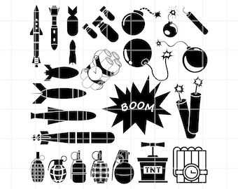 Bomb & Dynamite SVG, PNG, Clipart Set (Digital Download)