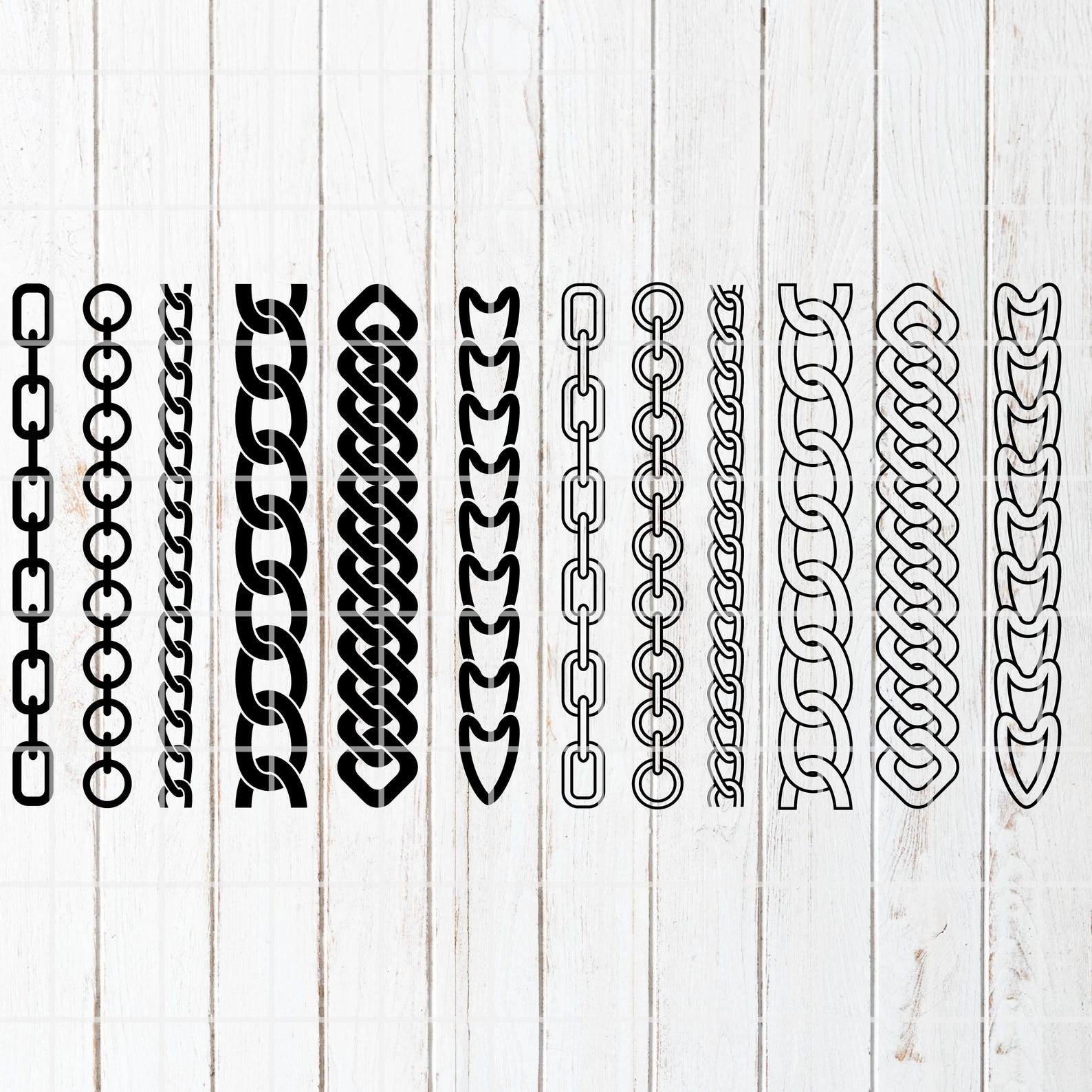 Metal Chain SVG, PNG, JPG Clipart - Cricut, Silhouette (digital ...