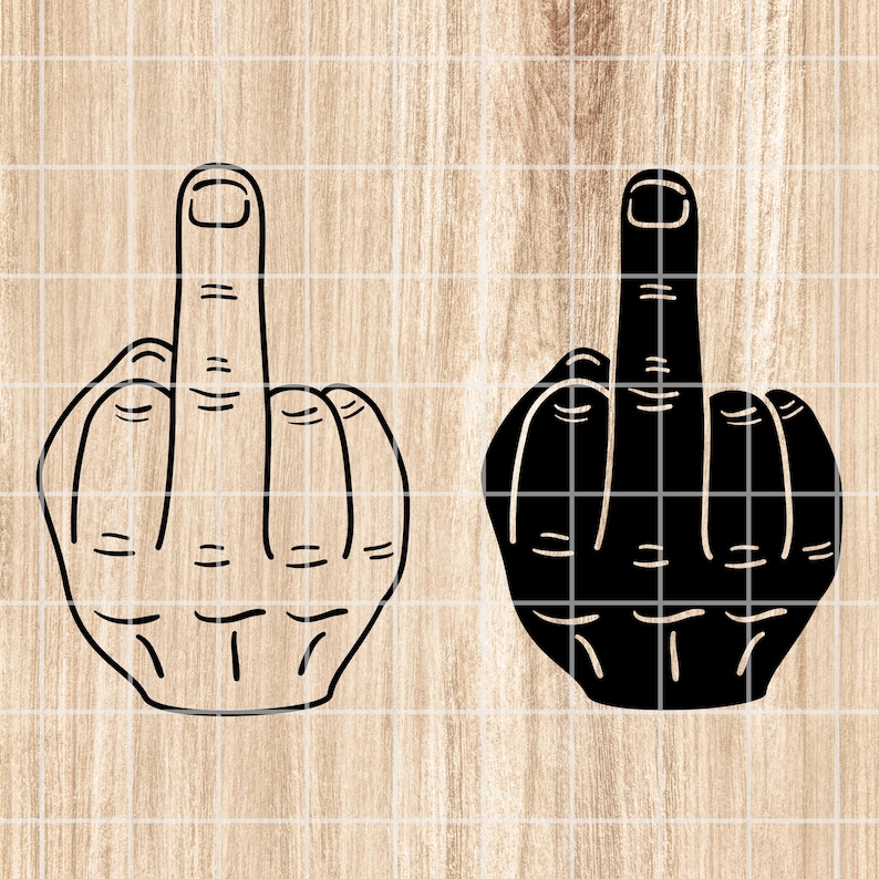 Middle Finger Dxf File Middle Finger SVG, PNG, AI, Clipart. Vector Illustration Cut Files ...