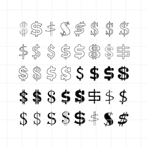 Dollar Sign SVG Bundle. Dollar Sign Clip Art. Dollar Sign Cut Files svg. Dollar Sign cutting set. Dollar Sign cricut. Dollar Sign vector.