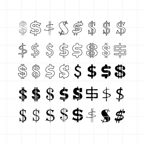 Dollar Sign SVG Bundle. Dollar Sign Clip Art. Dollar Sign Cut Files svg. Dollar Sign cutting set. Dollar Sign cricut. Dollar Sign vector.