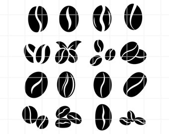 Coffee Bean SVG, PNG, AI, eps, Clipart, Stencil vector illustration (Digital Download)