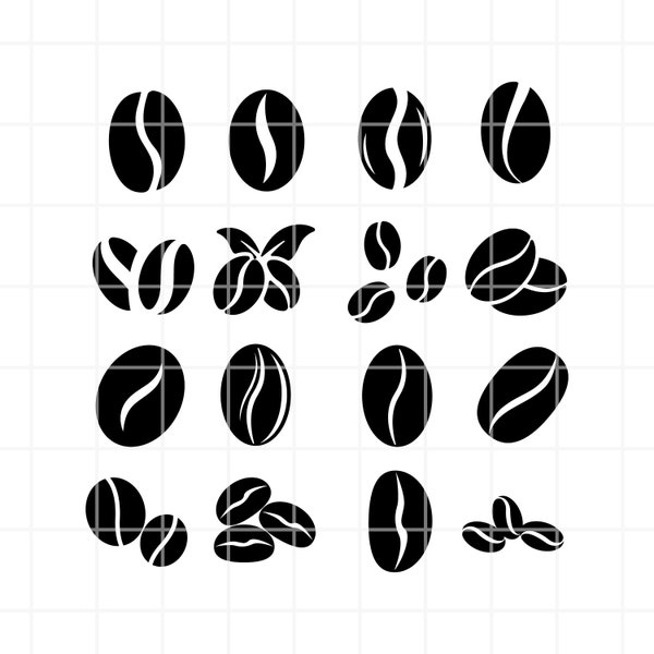 Kaffeebohne. Kaffeebohne svg. Kaffee SVG. Kaffee Clipart. Plotterdatei. Silhouette. Schablone, EPS. Kaffeebohnen Druck. Vektor