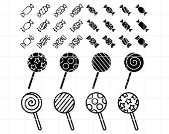 Candy SVG. Candy cutting files for Cricut and Silhouette. Candy png clipart. Candy vector files. Candy cut files. lollipop SVG. lollipop cut