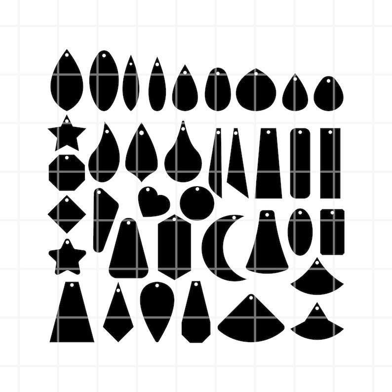 Simple Earring Templates SVG, PNG, Ia, Eps Cut Files (digital Download ...