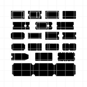 Ticket svg. Coupon-Plotterdatei. Blanko Ticket Clipart. Eintrittskarten Schneideset. Ticket cricut.  Konzertkarte svg. Zugticket Clipart.