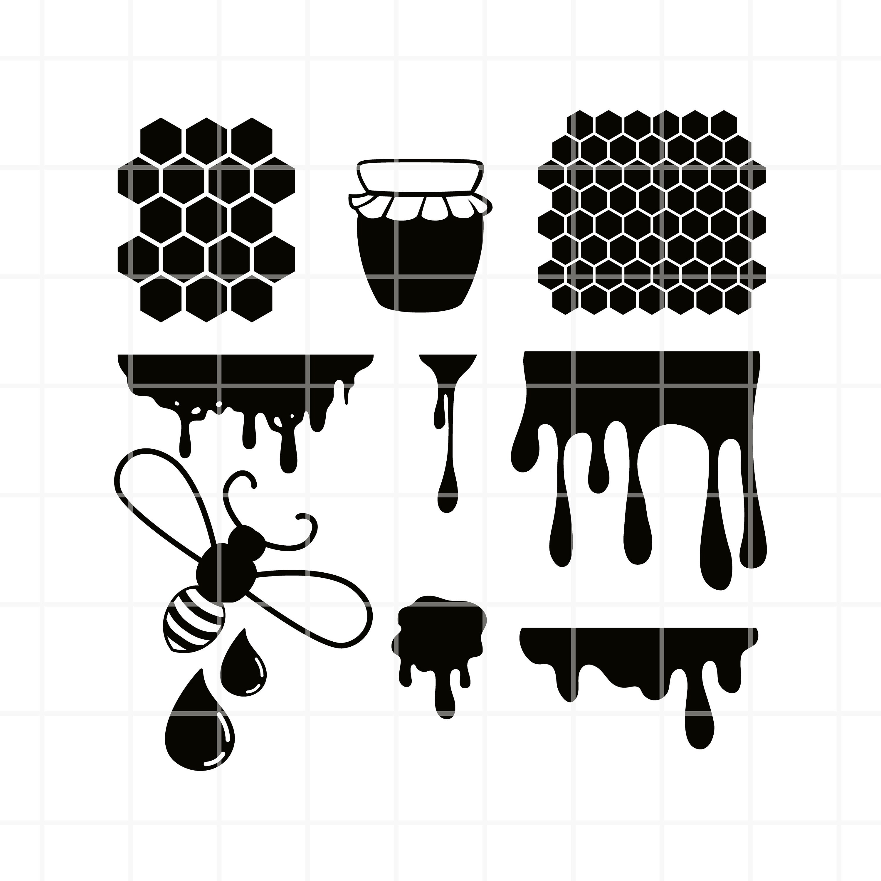 Honey Drips Svg. Honey Bee Svg. SVG. Honey Drips Cut File