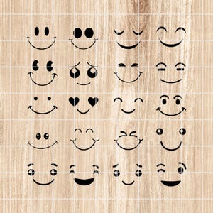 Smiley Face SVG Clipart, Happy Face PNG, EPS (digital Download) - Etsy