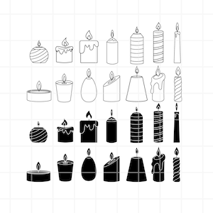 Candle SVG. Candle png. Candle clipart. Candle cut file. Candle cricut. Candle cutting set. Flame svg. Flame png. cut file. Flame clipart.