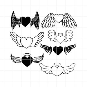 Angel Wings svg. Angel Wings png. Angel Wings clipart. Heart svg. Heart cilpart. Heart png. Angel svg. Angel png. Angel clipart. Memorial.