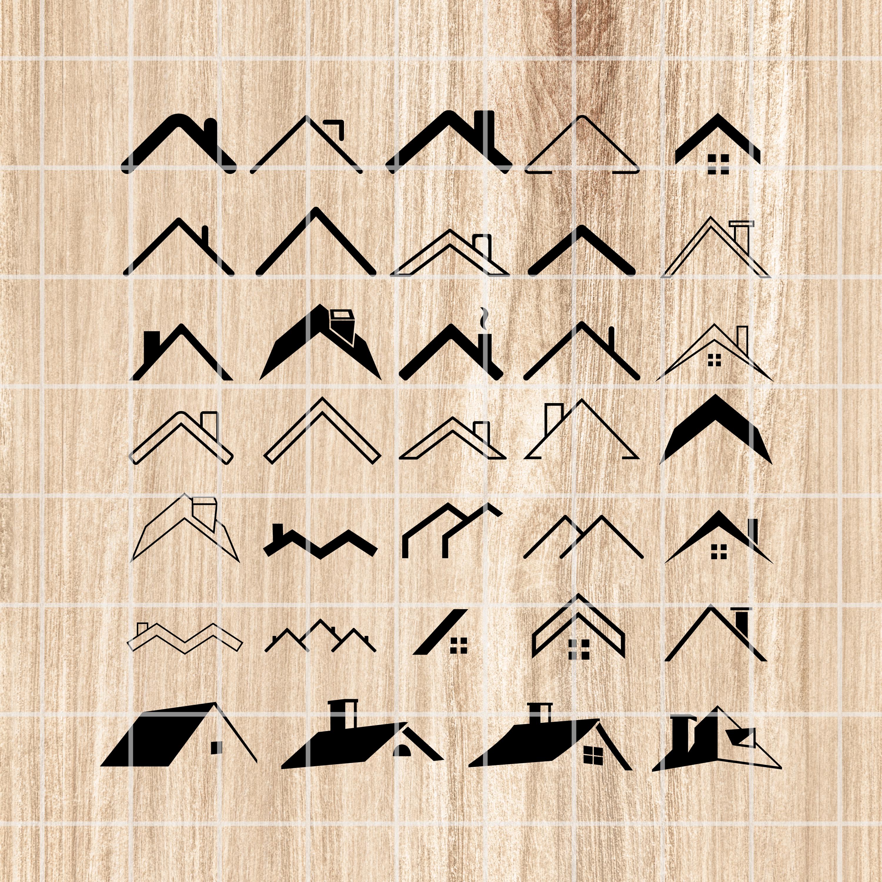 House Roof SVG, PNG, AI, Clipart Bundle. Vector Cut Files (digital ...