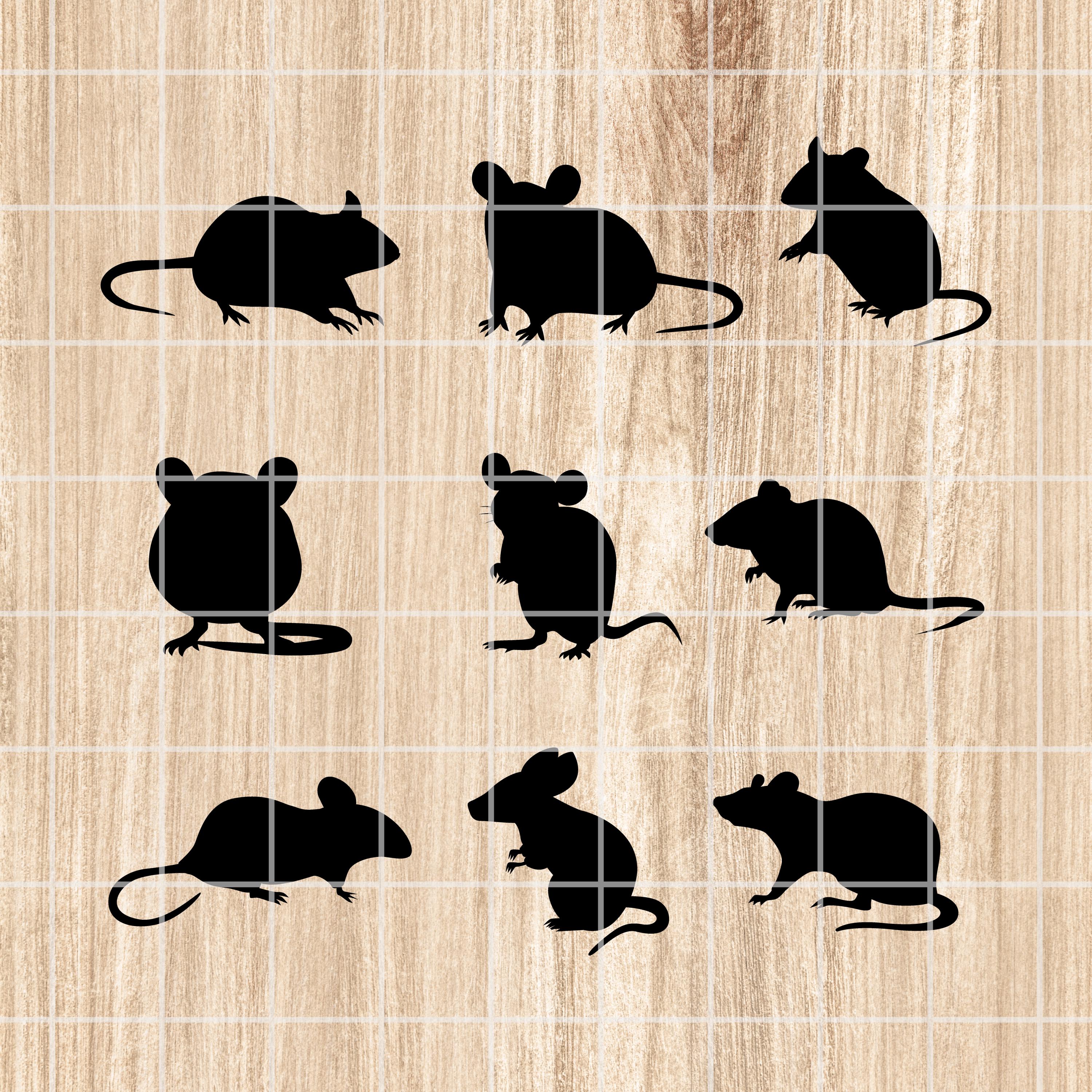 Rat & Mouse SVG, PNG, AI, Clipart Set. Vector Illustration Cut Files ...