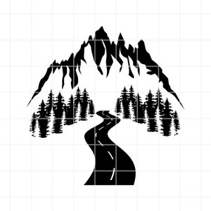 Road in the mountains SVG. road in the mountains png. road in the mountains cut file. Road svg. Road png. Road  clipart. Road cut file.