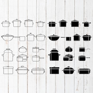 Cooking Pot Vector Icon Set (digital Download) - Etsy