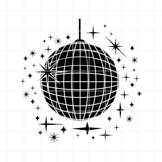 Boule disco SVG. Boule disco png. Fichier de coupe de boule disco