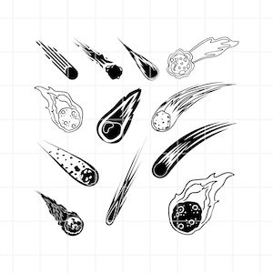 Comet SVG. Comet png. Comet clipart. Comet cut file. Comet cutting set. Comet cricut file. Asteroid svg. Asteroid png. Meteorite clipart.