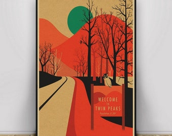 Agent Pictures Twin Peaks Poster Print Artwork Ideal Gift Unframed Dale Cooper Horror Illustration Wall Art Vintage Art Home Decor