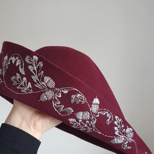 Custom felt medieval hat/ chapeau a bec/ bycocket/Robin hood hat, made to order