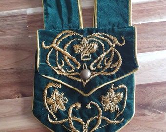 Cinturón/bolsa/monedero de terciopelo bordado personalizado para Larp, cosplay, etc. - HECHO A PEDIDO