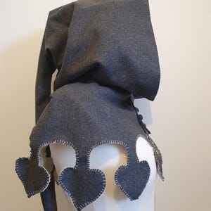 Custom embroidered medieval hood MADE TO ORDER