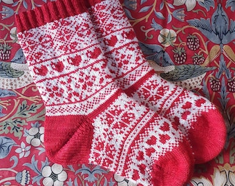 Scandi Sweethearts Socks Knitting Pattern - PDF Download