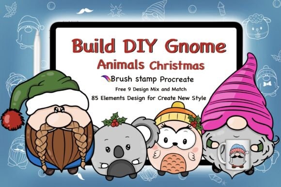 Procreate Brushes Bundle Planner Gnome Clipart Coloring - Etsy