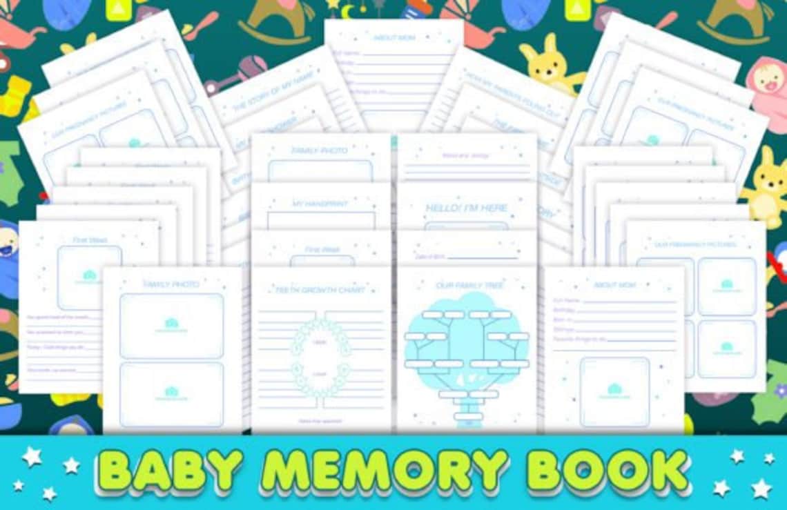 Baby Book Printable Baby Memory Book First Year Baby Memory - Etsy