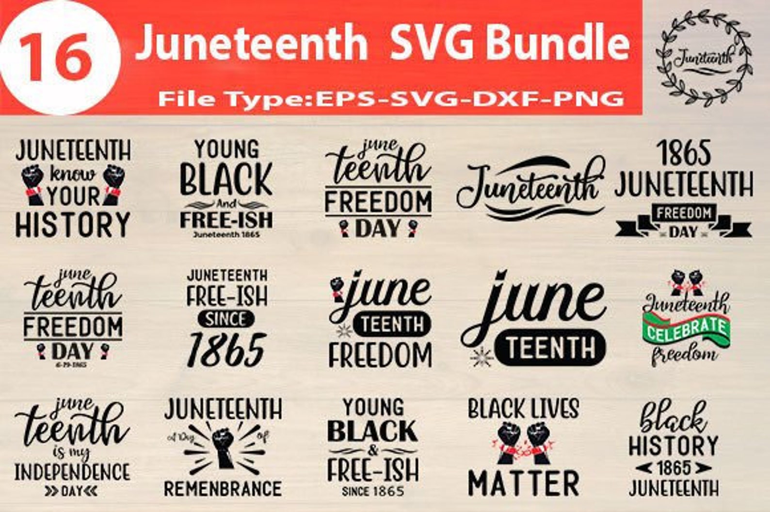 Juneteenth SVG Bundle Juneteenth JUNE 19 1865 T Shirt Design - Etsy