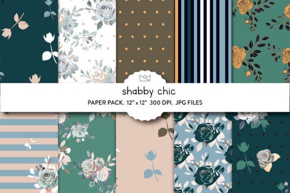 Shabby Chic Digital Paper:printable Shabby Chic Backgrounds | Etsy