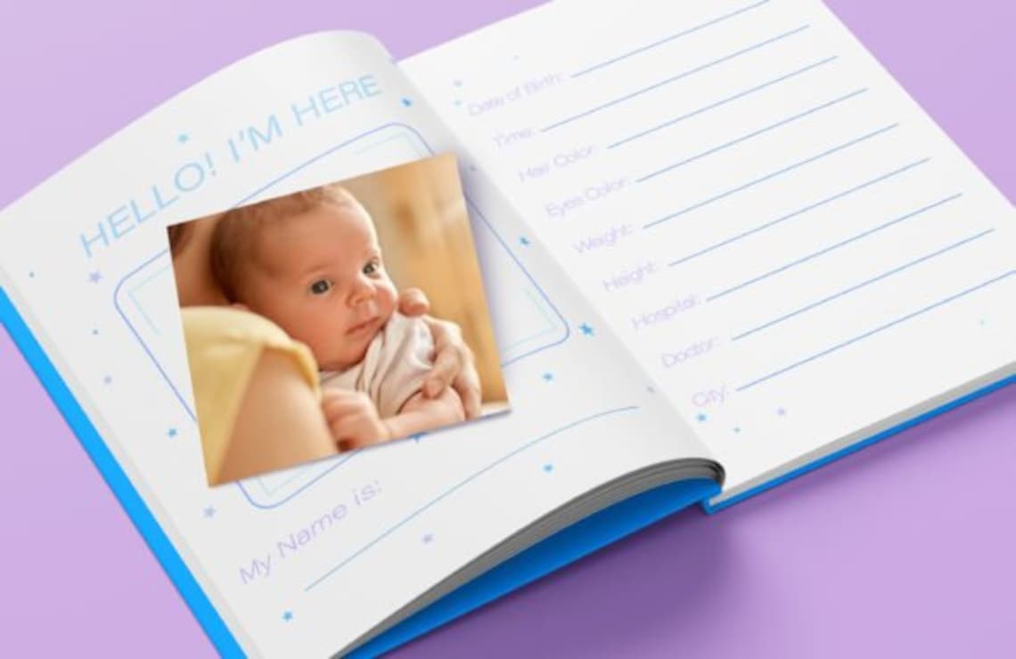 Baby Book Printable Baby Memory Book First Year Baby Memory - Etsy