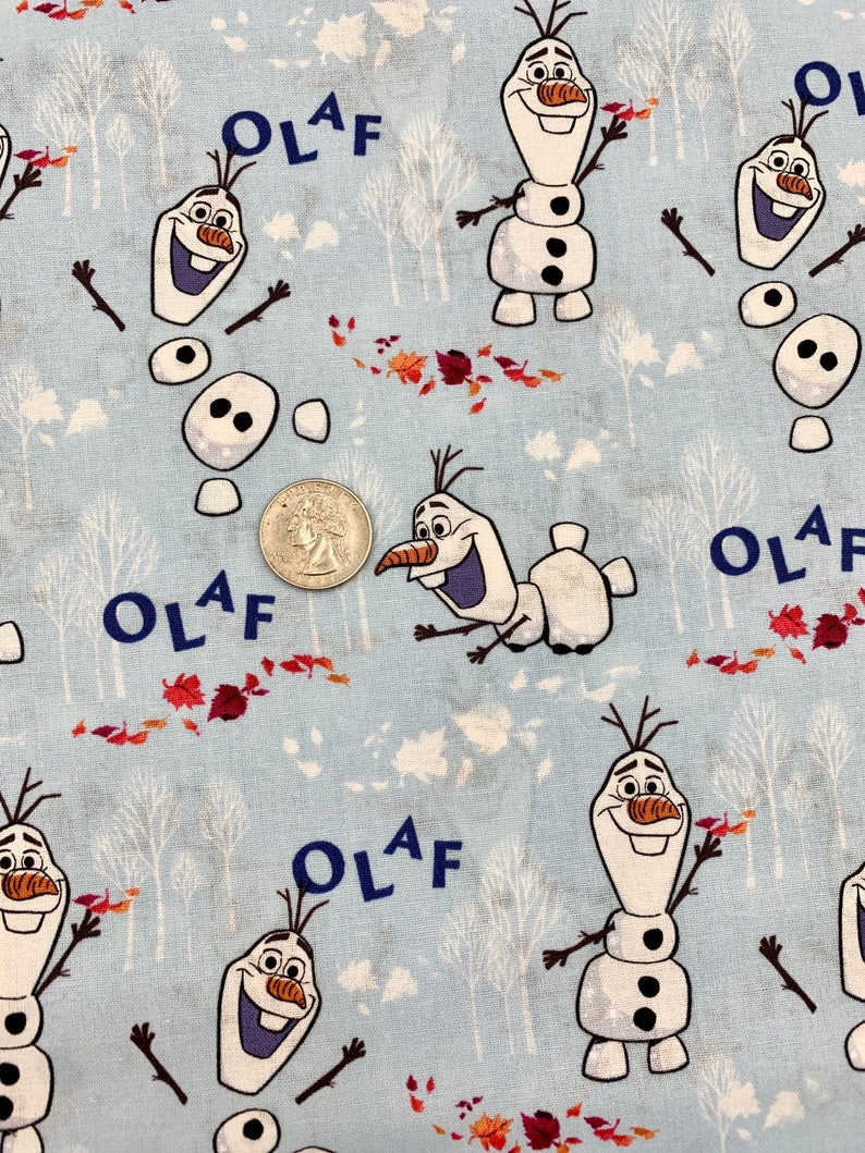 Olaf Frozen Disney 100 Cotton Fabric by the Yard Etsy