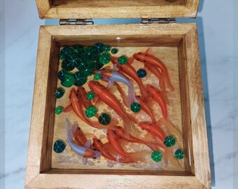 3D Koi Resin Art: Layered Epoxy Pond Decor - Handmade