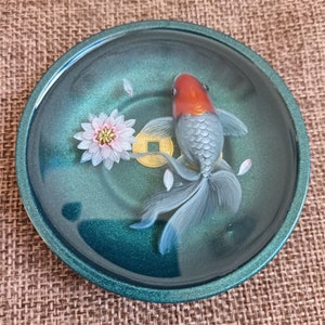 3D Resin Koi Painting: Stereoscopic Collection Art (9.5cm)