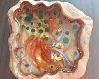 3D Resin Painting: Koi Fish Pond Art Decoration