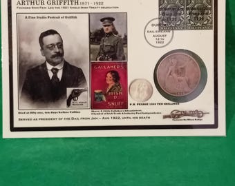 Ireland Arthur Griffin, Irish Free State, Irish Memorabilia, gift idea, coin card, St Patrick&#39;s day