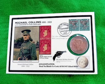 IRA Michael Collins+ Memorabilia Coin Card, IRA, Fighting Irish, Irish History, Independence day, Saoirse Ireland, Christmas gift, emerald