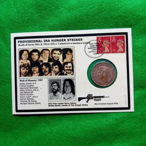 vintage Bobby Sands, carte de monnaie, Grève de la faim, souvenirs, histoire irlandaise, IRA, Irlande, idée cadeau