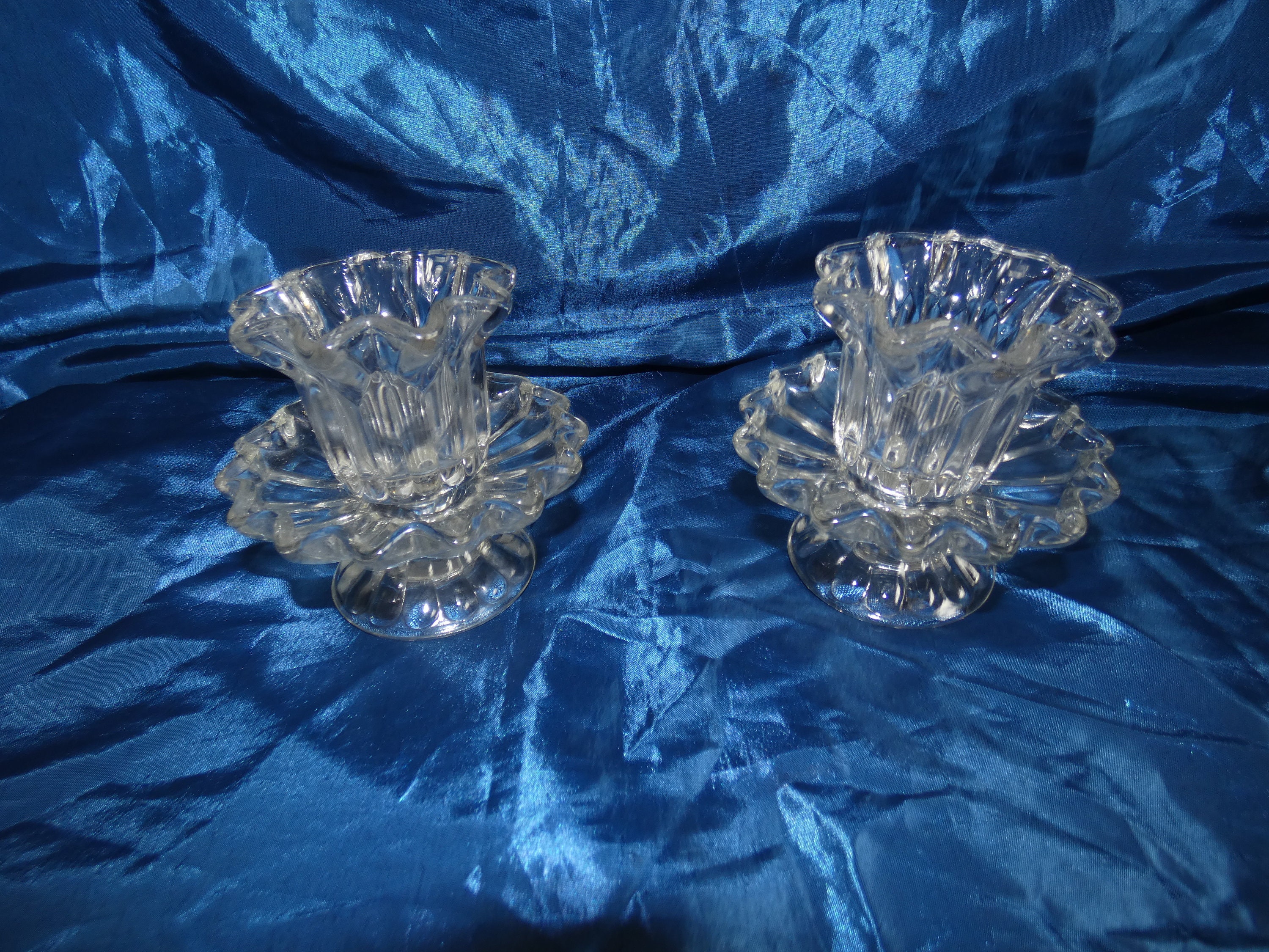 Vintage Glass Crystal Tea Light Holders. Etsy