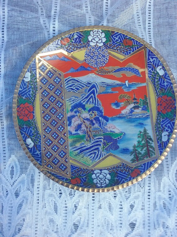 Vintage Japanese Satsuma Hand Painted Plate Etsy