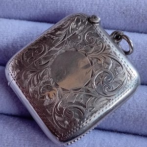 Exquisite Art Nouveau  Fully Hallmarked Antique Silver Vesta Case by Joseph Gloster, Birmingham England, gift idea, matchstick striker,