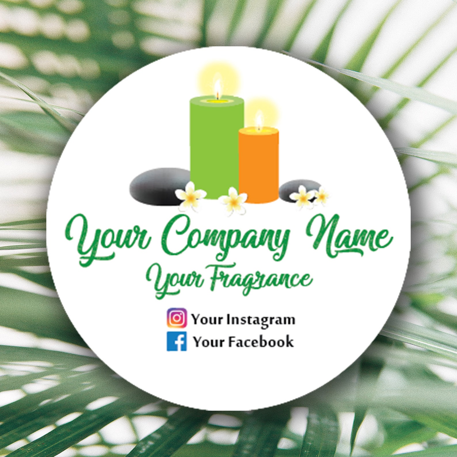 Personalise Candles Stickers Custom Business Labels Round Etsy UK